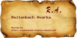 Reitenbach Avarka névjegykártya